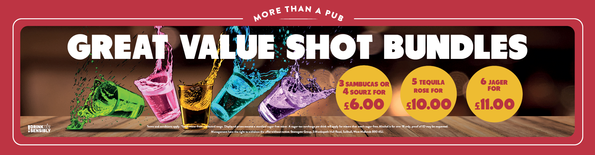 Shot bundle drink offers at your local Craft Union Pub